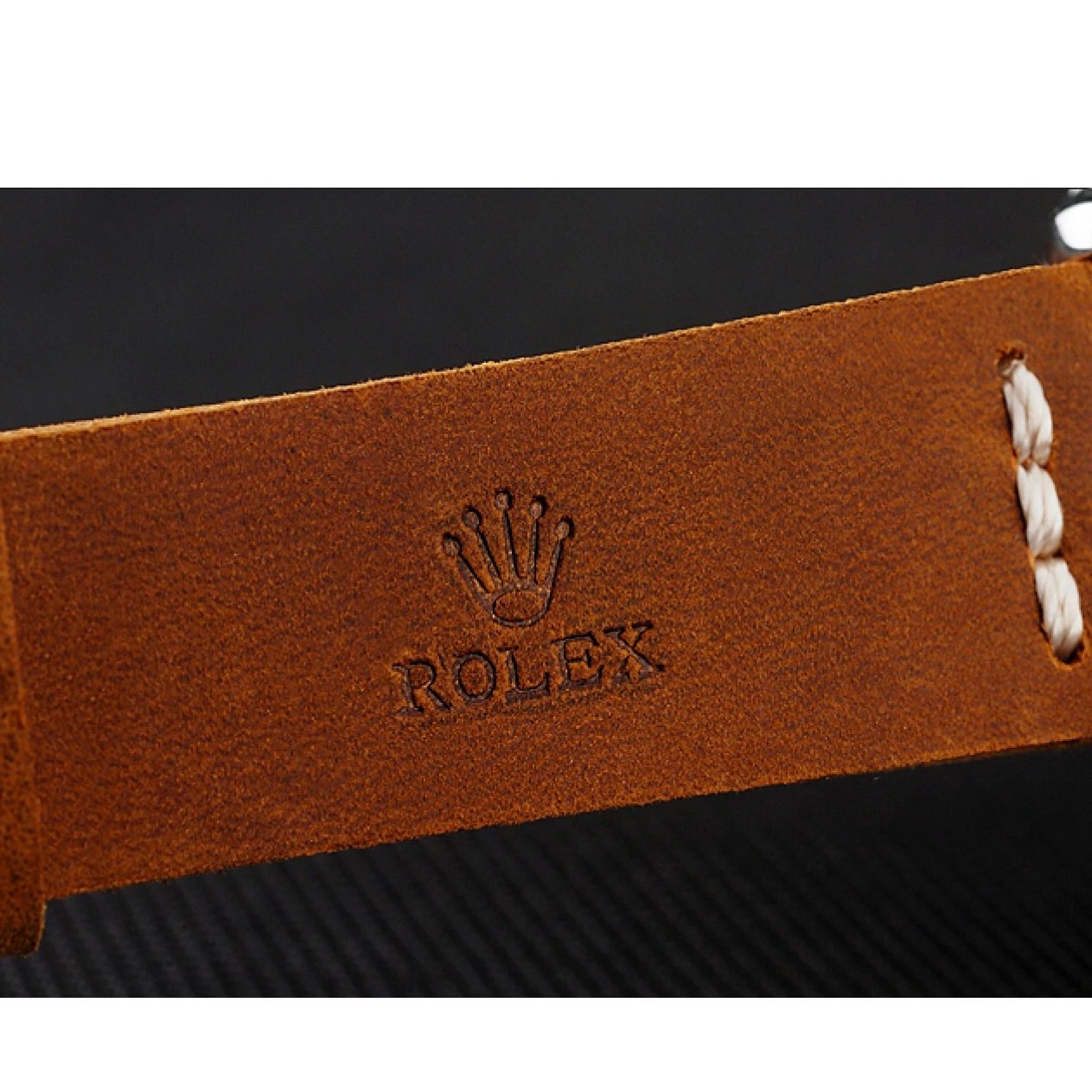 Rolex aaa copy Rolex Bracelet Silver Case 1453859 Yacht Master Brown Black Dial Leather 0616